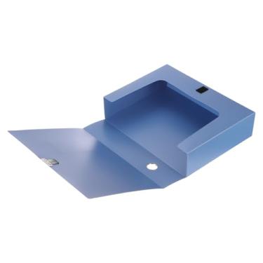 Imagem de M&G Caixa organizadora de arquivos, caixas de arquivo de plástico azul A4, pasta de arquivos, caixas de documentos, caixas com tampa para banco, escritório, casa, 30 x 23 x 7 cm