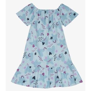 Imagem de Vestido Infantil Oncinha Infinita Cor Azul-Feminino