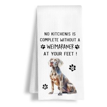 Imagem de HSIASHENG Toalhas de cozinha engraçadas Weimaraner, uma cozinha não está completa sem um pano de prato Weimaraner para decoração de banheiro doméstico, presente para amantes de cães, 40 × 61 cm