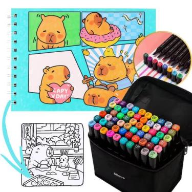 Imagem de Bobbie Goods Capivara Verde + 60 Canetinhas Touch 4GSHOP