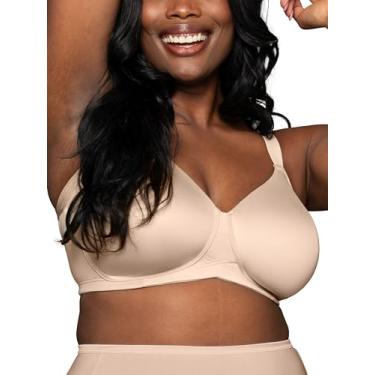 Imagem de Vanity Fair Sutiã feminino sem fio, lateral e traseira estendida, bojos levemente forrados até DDD, Bege, 40D