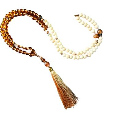 Imagem de Colar Japamala 108 Contas Madeira e pedras naturais (Ambar)