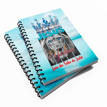 Imagem de 10 Cadernetas Evangélica 48 fls Leão da Tribo de Judá