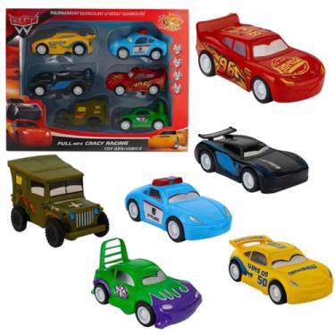 Imagem de Kit 6 Carrinhos Miniatura Velozes a Fricção Coleção Mcqueen Filme Car 3 Mc Queen