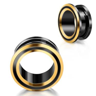 Imagem de LOMISS ALARGADOR AÇO CIRÚRGICO BLACK COM DETALHES DOURADO (10)