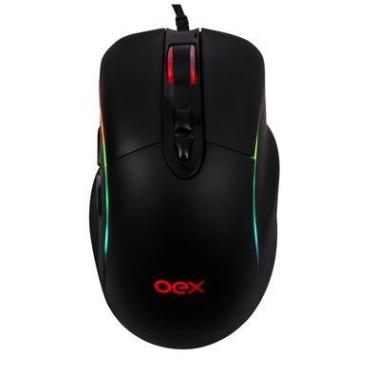 Imagem de Mouse Gamer OEX Titan MS318, RGB, 14400 DPI, 7 Botões, Preto