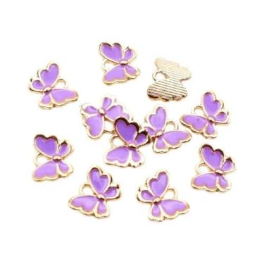 Imagem de Amuletos de Borboleta (10x13mm) - 20 Peças em Liga de Metal com Esmalt