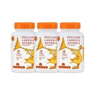 Imagem de Kit 3x Vitamina Psyllium-Laranja-Acerola 100 Cps - CHAMEL