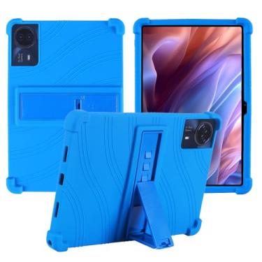 Imagem de Hoibon Capa para tablet TECLAST T65 Max de 13 polegadas, capa infantil de silicone macio à prova de choque com suporte para tablet TECLAST T65 Max de 13 polegadas (azul)