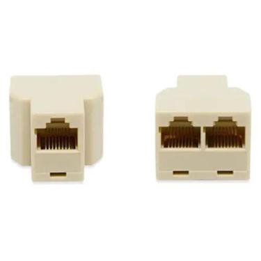 Imagem de Adaptador RJ45 1x2 Fêmea Rede Internet  Kit 10 Peças - TEBERA  SB