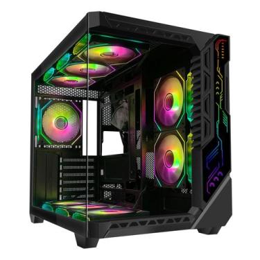 Imagem de Estojo para jogos para PC SZSKYING com 9 ventiladores ARGB, ATX Mid-To