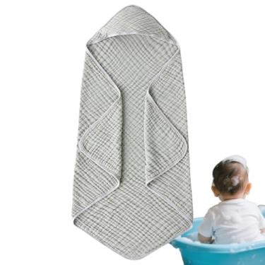 Imagem de Rrlihjgu Toalhas De Bebé Com Capuz - Toalha de Algodão 89 x 89 cm - Roupão Macio Para 0 A 3 Anos Hora Do Banho Praia Spa Berçário Casa
