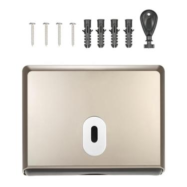 Imagem de ZzleoyuUUs-12 Capa de caixa de lenços de papel higiênico, toalhetes montados na parede, suporte de rolo de papel higiênico para banheiro, porta-lenços dispensador de lenços (ouro champanhe)