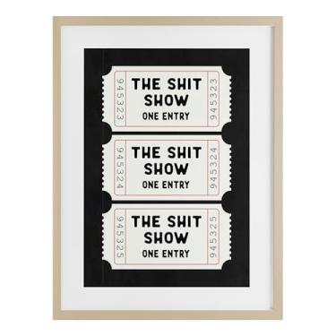 Imagem de Stupell Industries Impressão emoldurada Sh*t Show Bathroom Tickets Birch Under Glass por Lettered and Lined, 23 x 17