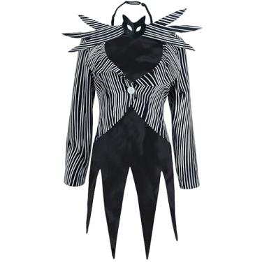 Imagem de Fantasia de Jack Fantasia de Natal Esqueleto Esqueleto Fantasia de Halloween Sally Cosplay Gótico Jaqueta com Luvas, Conjunto 02, PP