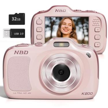 Imagem de Câmera digital NBDDIGITAL True 4K 64MP Vlogging 16X Zoom rosa