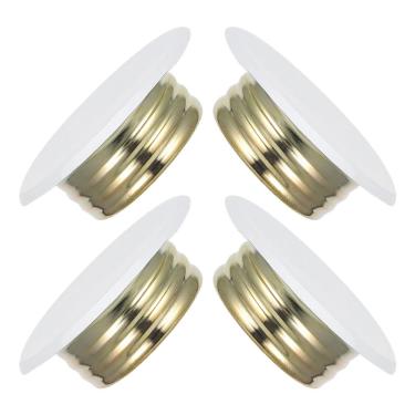 Imagem de MAGICLULU Placas de Cobertura para Sprinklers de Incêndio, 4 Anéis de Acabamento de Metal Branco para Proteção de Teto, Protetores de Cabeça de Sprinkler, Equipamento de Sistema de Segurança, 3,34