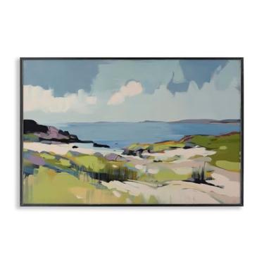 Imagem de Stupell Industries Arte giclée emoldurada em preto Coastal Green Breeze por Elara Yasna, 12 x 18