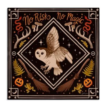 Imagem de Stupell Industries Arte de parede em tela No Risks or Magic Owl por Janelle Penner, 43 x 43 cm