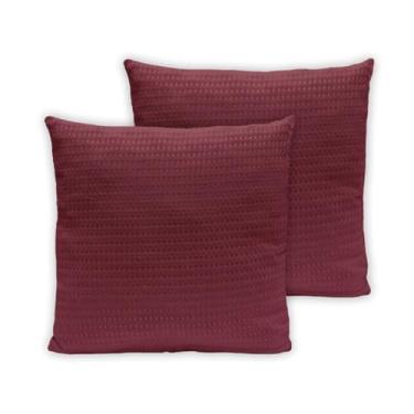 Imagem de Kit 2 Capas de Almofadas 40x40 C/Zíper Piquet Favinho Decoração Luxo (VINHO)