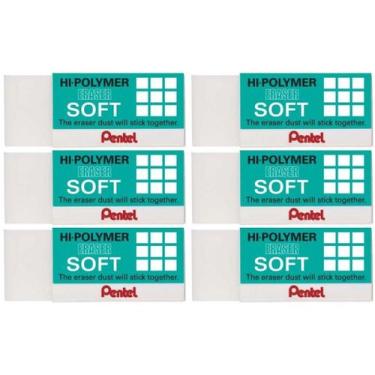 Imagem de Borracha Branca Desenho Pentel HiPolymer Tecnica Escolar 6un