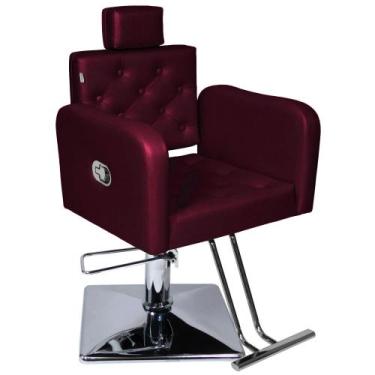 Imagem de Poltrona Cadeira Para Salão Hidráulica Tokyo Reclinável Base Quadrada 