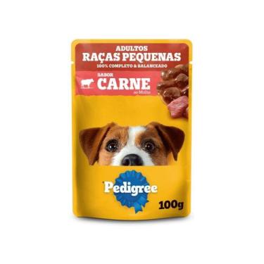 Imagem de Ração Úmida Pedigree Sachê Cães Adultos Raças Pequenas Carne ao Molho 