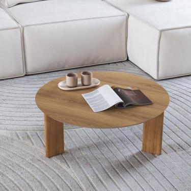 Imagem de Mesa de Centro Orgânica Chanfrado Pé Madeira Complementos - Artesano M