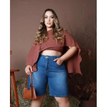 Imagem de Short pedal/ Jhorts/ Pedalete jeans 100% sem lycra PLUS SIZE Ref:2308 