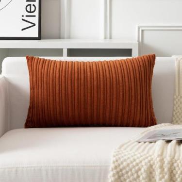 Imagem de Capa de travesseiro UGASA Fall Velvet 30x50cm Laranja Queimada 1 peça 