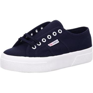 Imagem de Superga 2740 Plataforma azul marinho/completo Avorio EU 38 (EUA feminino 37) médio
