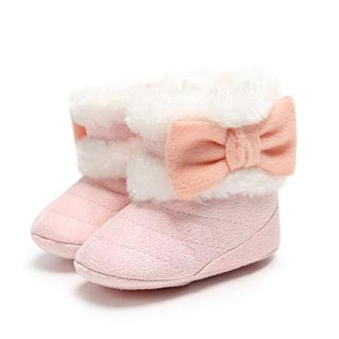 Imagem de Botas de neve para meninos e meninas com sola macia, botas de inverno antiderrapantes para bebês e bebês, B-pink, 12-18 Months Infant