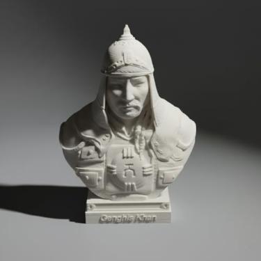 Imagem de otdlle Alexandre o Grande Júlio César Genghis Khan Napoleão Bonaparte Busto Cabeça Escultura Estátua Histórica Estatueta Colecionável Mesa Top Decoração de Casa (Genghis Khan, 10 cm A x 6 L L x 2 D)