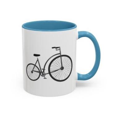 Imagem de Caneca de café de bicicleta – Copo de cerâmica com detalhe de bicicleta vintage – Presente divertido para ciclistas e amantes de café - Ideia de presente de aniversário e Natal (azul claro, 325 ml)