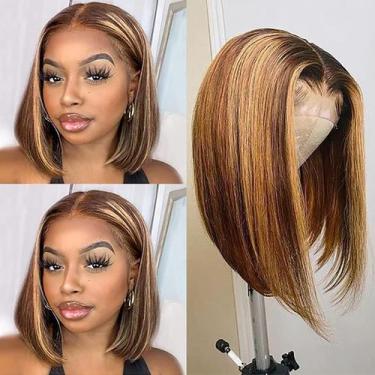 Imagem de Peruca MYMYDA Short Highlight Lace Front Bob Human Hair 25 cm