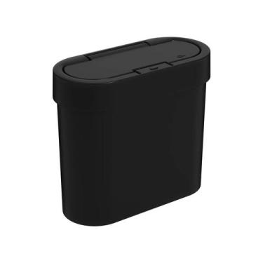 Imagem de Lixeira Flat 2,8 Litros Cesto Lixo Pia Cozinha Bancada Coza, Preta