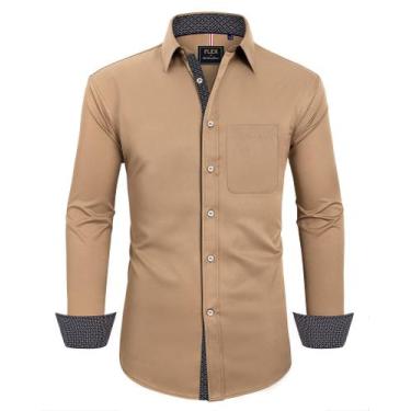 Imagem de Camisa social masculina Alimens & Gentle de manga comprida sem rugas