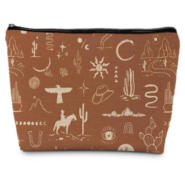 Imagem de Bolsa de maquiagem Supwhd Vintage Western Cosmetic Bag para mulheres
