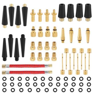 Imagem de Conjunto de adaptador de válvula de bicicleta com 42 peças, ferramentas adaptadoras de válvula Presta Schrader, kit de ferramentas adaptadoras de agulhas de bomba de ar de pneu de bicicleta para