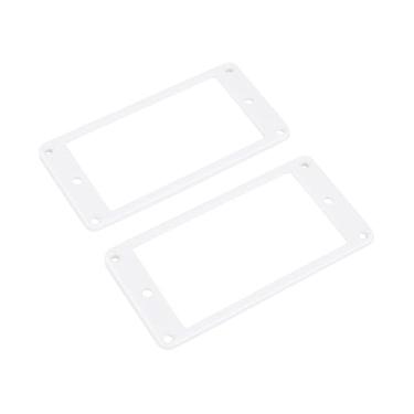 Imagem de Banworks Anéis Humbucker de plástico inclinado superior plano fundo plano captador captador captador moldura 3x4,3 mm para guitarra elétrica Epiphone Les Paul estilo LP pacote com 2 JT/SYQG-21 branco