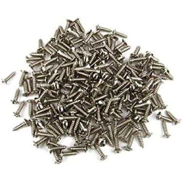 Imagem de Parafusos Pickguard para guitarra elétrica de 3 mm, parafusos de montagem para Fender Strat Tele Stratocaster Telecaster Les Paul SG, cromado (pacote com 100)