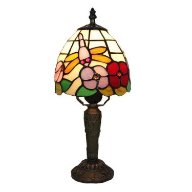 Imagem de FUMAT Tiffany Candeeiro de mesa de vidro colorido barroco, 3 vias, cores, parâmetros, cabeceira, mesa de cabeceira, candeeiros de mesa para quarto, sala de estar, casa, escritório, mesa, luz com