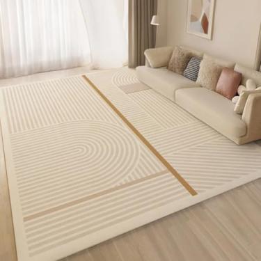 Imagem de Tapete simples para sala de estar, totalmente coberto, absorvente, para sofá, mesa de centro, cobertor, resistente à sujeira, em veludo cristalino (120 x 200 cm/SJR-7)