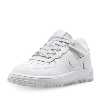 Imagem de Nike Tênis infantil Force 1 Low EasyOn (FN0237-001, preto/preto/preto), Branco/Branco-Branco, 9 Little Kid