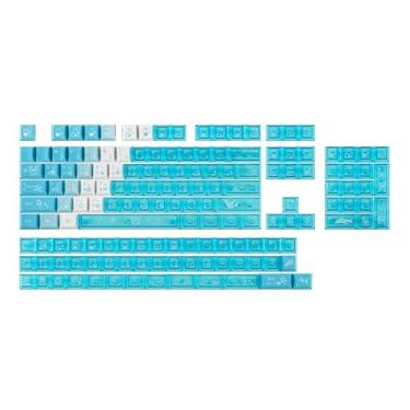 Imagem de EPOMAKER Conjunto de teclas DuoChrome, 150 teclas, Cherry Profile, Shine Through, PBT+PC, Dye-sub, 65%/75%/TKL/96%/tamanho completo, conjunto de teclas de teclado personalizadas para teclado mecânico