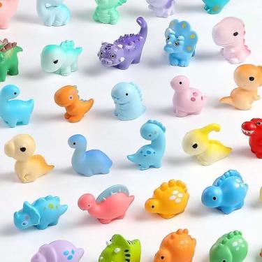 Imagem de Exasinine Mini Dinosaur Figures Set Mini Resin Animals, Miniature Dinosaur Figurines for DIY Micro Landscapes Terrarium Fairy Garden Birthday Gift