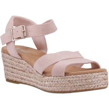 Imagem de TOMS Sandália feminina Audrey Espadrille Wedge, Camurça rosa pálida, 38
