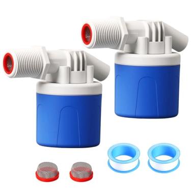 Imagem de Válvula flutuante de água de 1/5.1 cm, pacote com 2 válvulas de controle automático de nível de água para tanque de água, calha de água, piscina, calhas de gado, destilar, energia solar, vaso