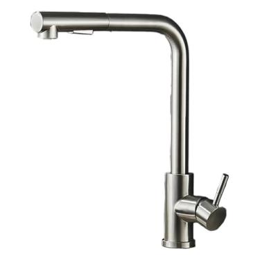 Imagem de Black 360° Rotation Stream Sprayer Nozzle Stainless Steel Kitchen Sink Hot Cold Taps Faucet Deck Mounted Mixer Tap(Nickel-1)