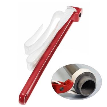 Imagem de dashengdianzi Chave de alça, chave de nylon ajustável para encanamento e canos, tubos pequenos, filtro de água, filtro de óleo, etc. As chaves de alça de alumínio de 45,7 cm economizam mais mão de
